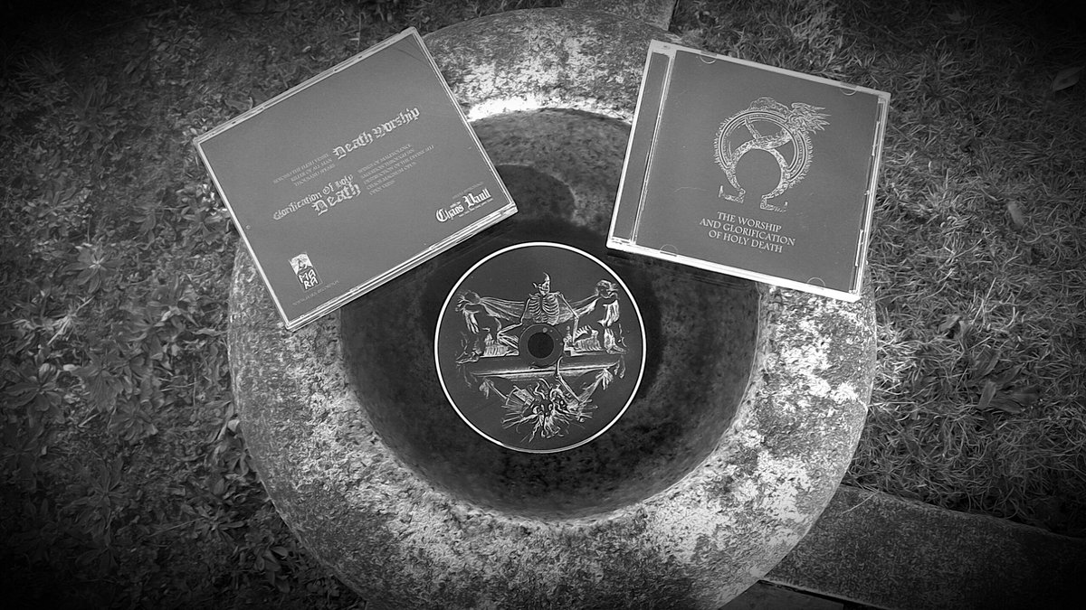 KAFIRUN band - The Worship and Glorificiation of Holy Death album jewel case with booklet, tray card, and CD. Version 2