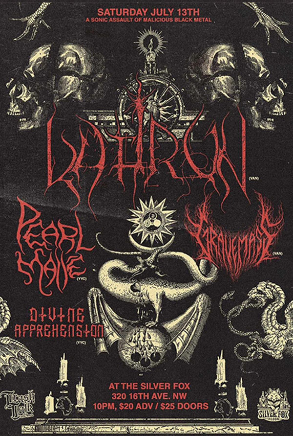 KAFIRUN band tour concert poster image for Calgary AB Canada. Performace date: July 13 2024.