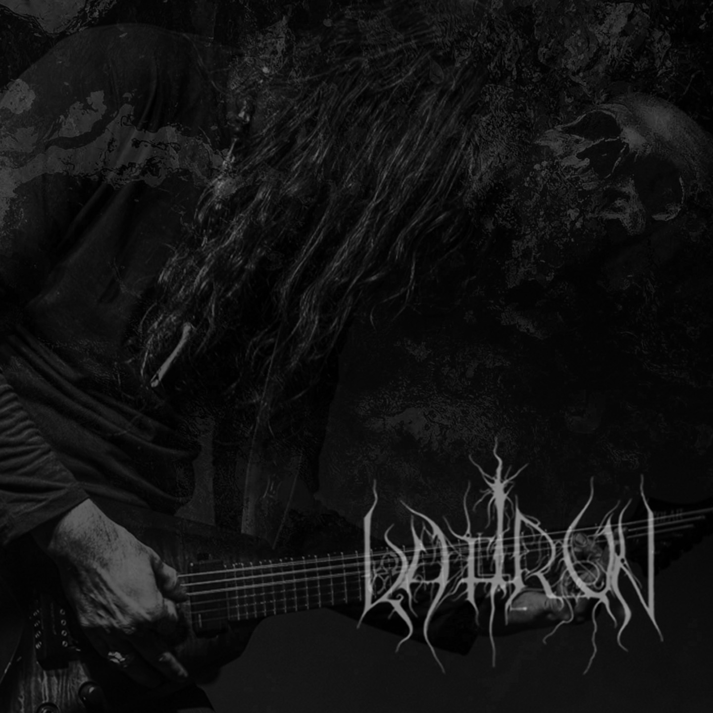 KAFIRUN band, 2024 live performance promotional photo of guitarist Hanephi with Solar V guitar.