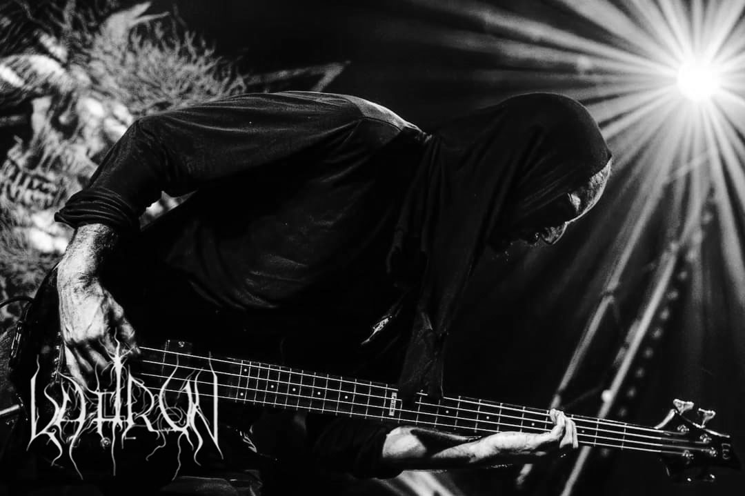 KAFIRUN band, bassist Hypnocrotizer performing with his ESP bass. Kafirun band on tour July 2024. Live performance.